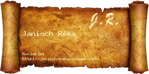 Janisch Réka névjegykártya